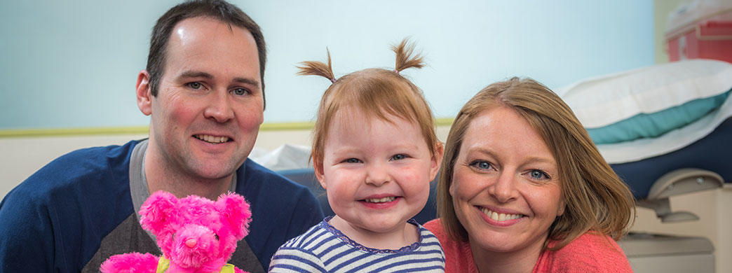 patient with her parents