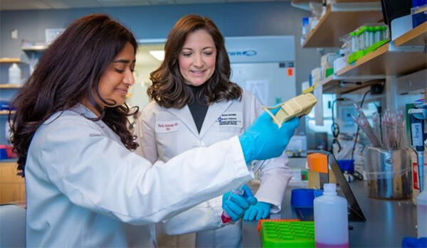 Two researchers in a lab